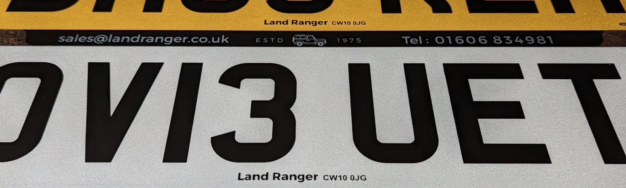 Replacement Number Plates | Ranger Rovers, Land Rover, Jaguar
